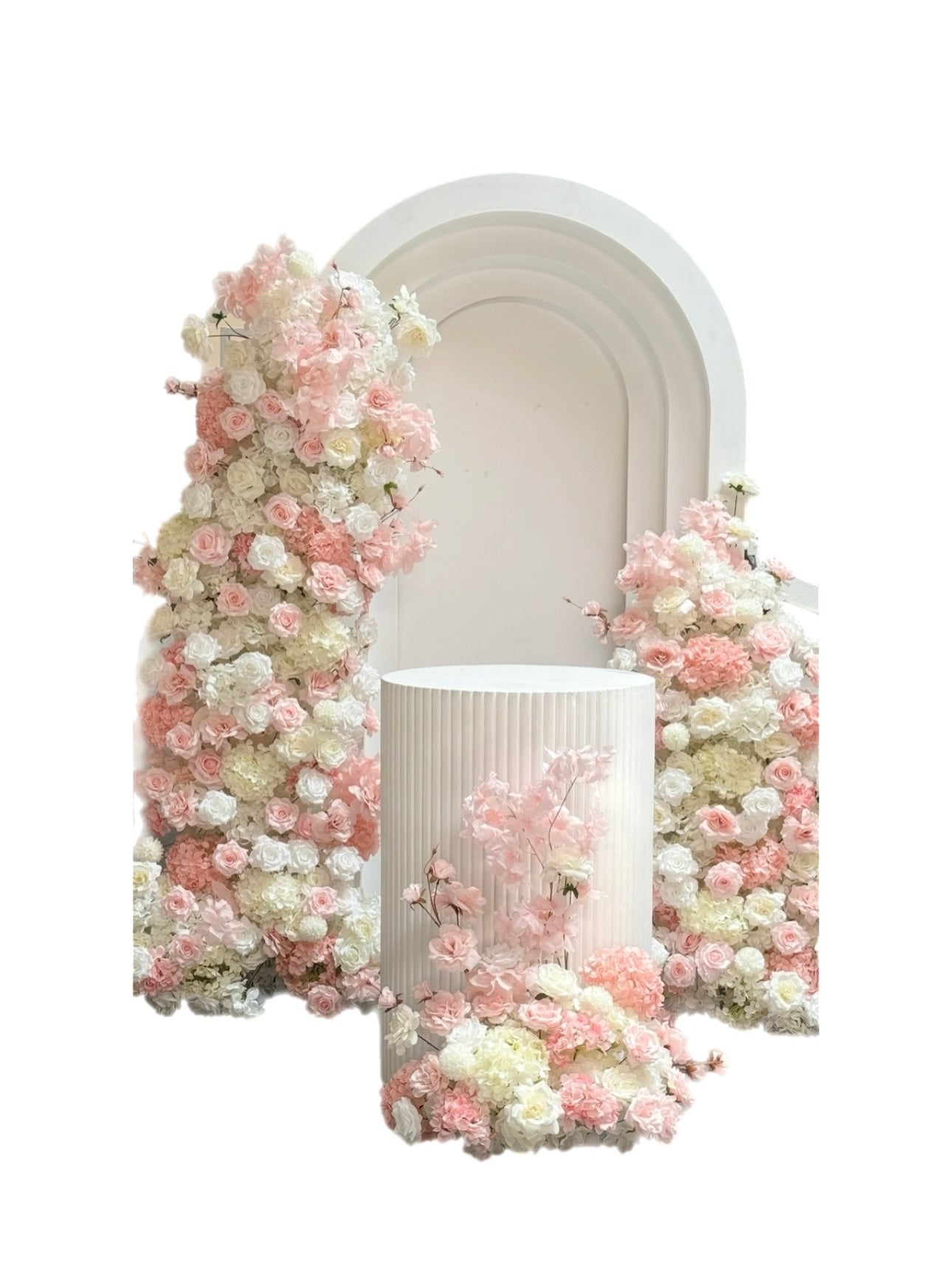 Flower Arch Set Artificial Floral Pillars for Party Decor