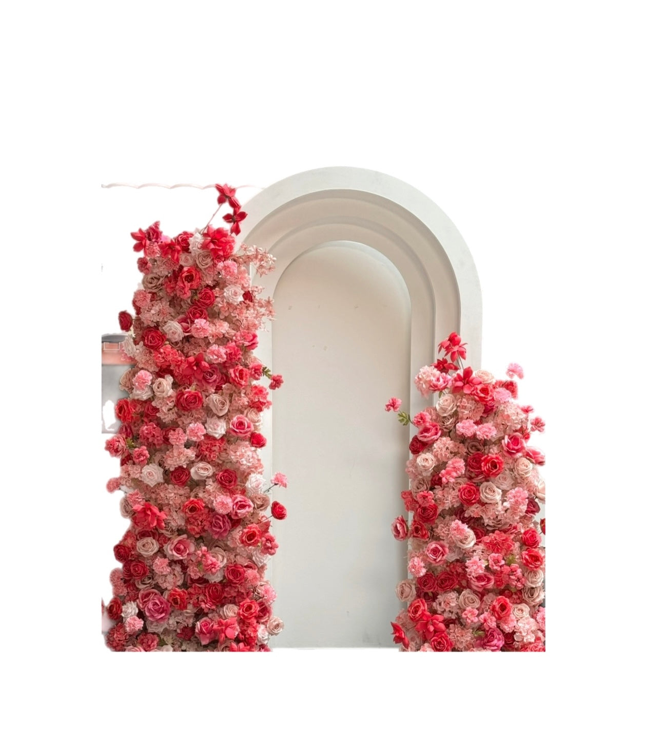 Flower Arch Set Artificial Floral Pillars for Party Decor