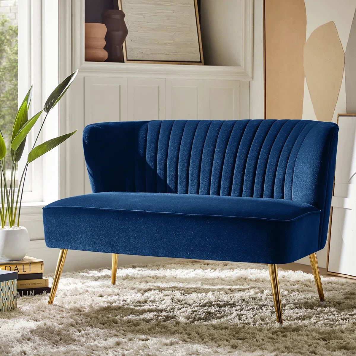 Velvet 2 Seat Armless Loveseat