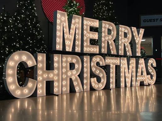 MERRY CHRISTMAS STACKABLE  4FT MARQUEE LETTERS
