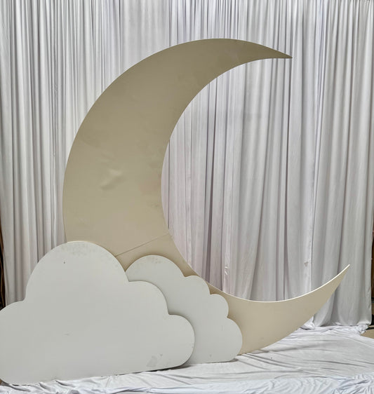 Crescent Moon Backdrop with Clouds
