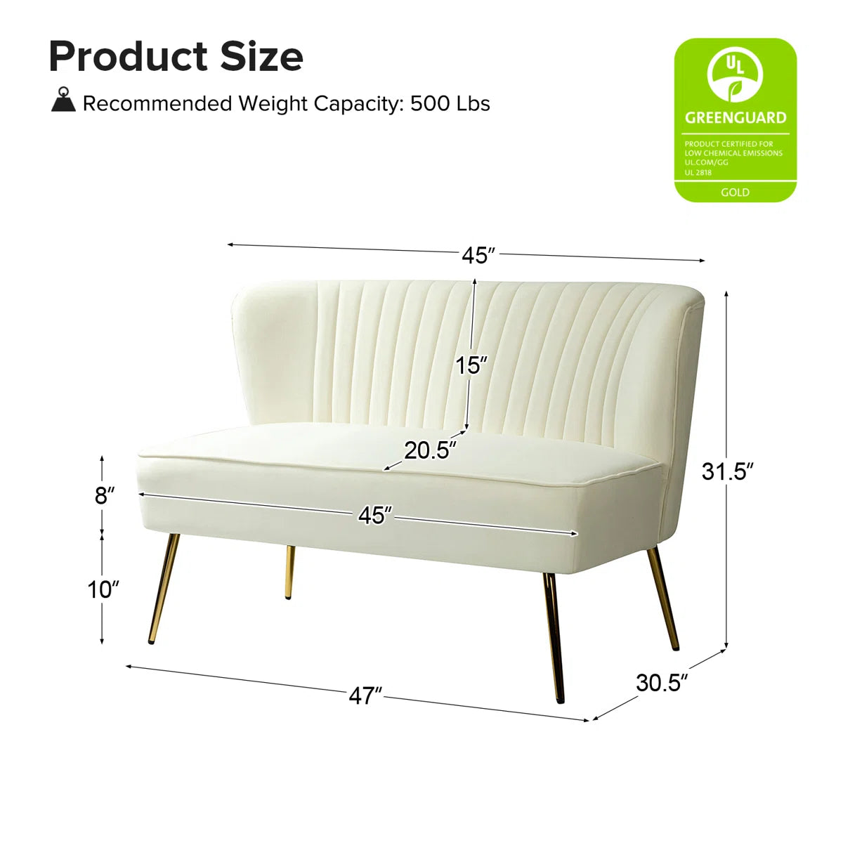 Velvet 2 Seat Armless Loveseat