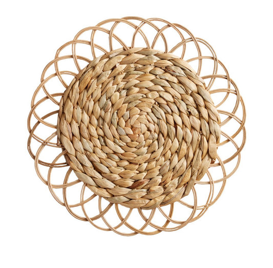 ROUND BROWN RATTAN PLACEMAT
