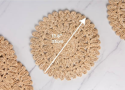 Woven Boho Rattan Charger Placemats ( Kid and Adult size)