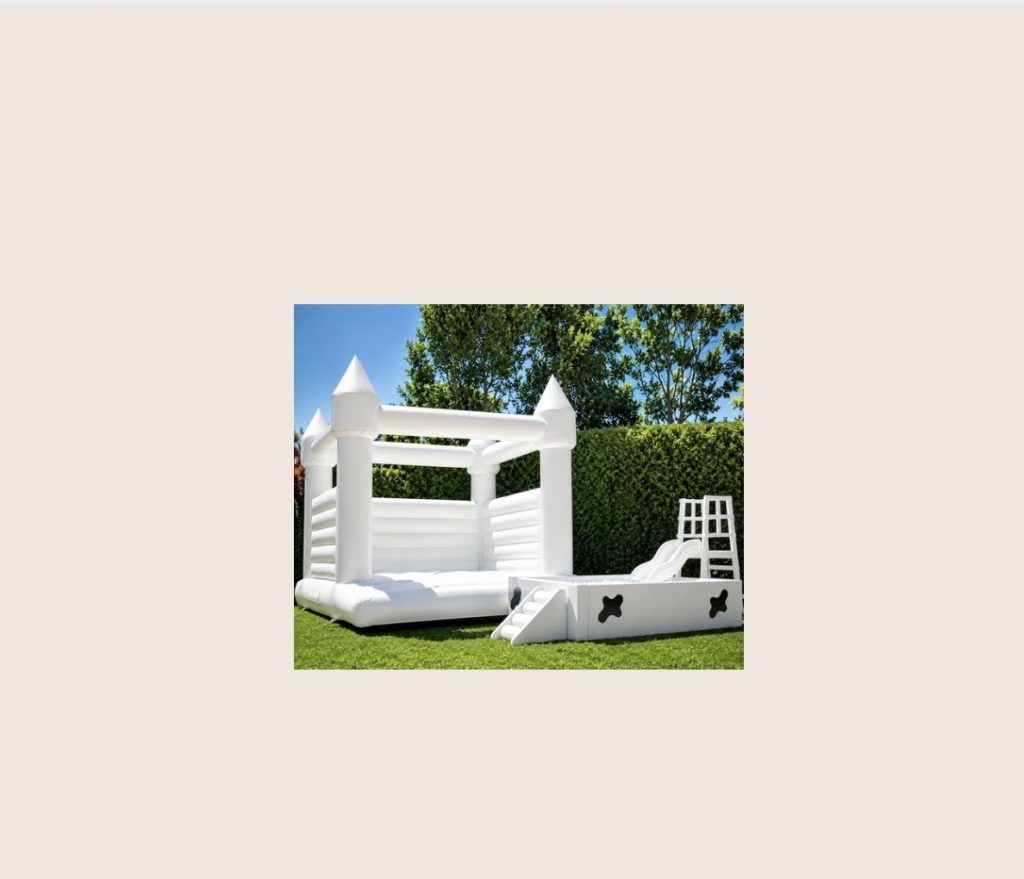 Bounce House with White Rectangle Ball Pit